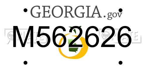 M562626 Georgia License Plate