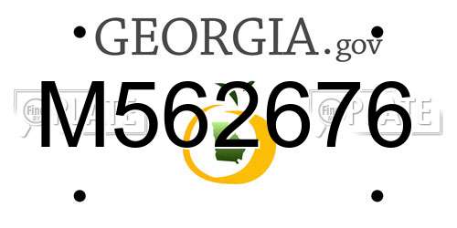 M562676 Georgia License Plate