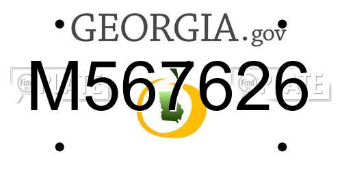 M567626 Georgia License Plate
