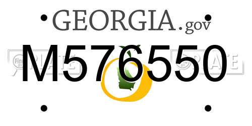 M576550 Georgia License Plate