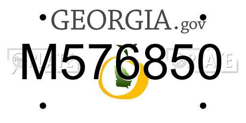 M576850 Georgia License Plate