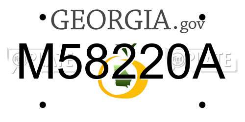 M58220A Georgia License Plate