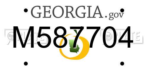 M587704 Georgia License Plate
