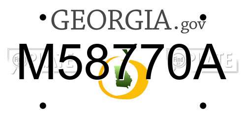 M58770A Georgia License Plate