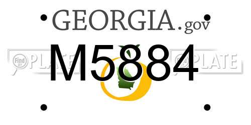 M5884 Georgia License Plate