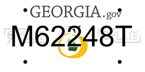 M62248T Georgia License Plate