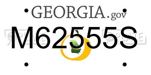 M62555S Georgia License Plate