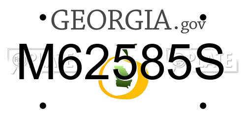 M62585S Georgia License Plate