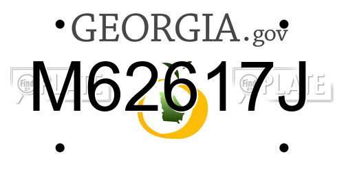 M62617J Georgia License Plate