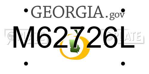 M62726L Georgia License Plate