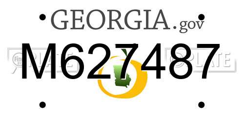 M627487 Georgia License Plate