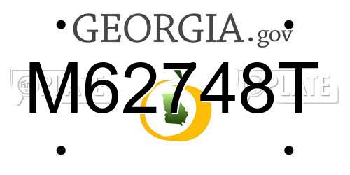 M62748T Georgia License Plate