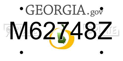 M62748Z Georgia License Plate