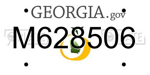 M628506 Georgia License Plate