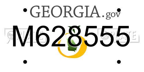 M628555 Georgia License Plate
