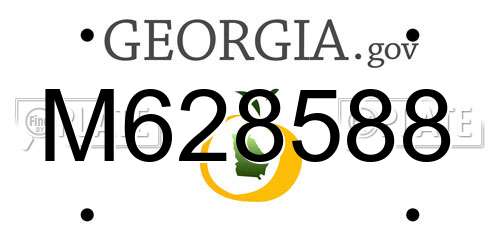 M628588 Georgia License Plate