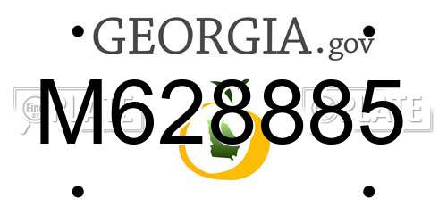 M628885 Georgia License Plate