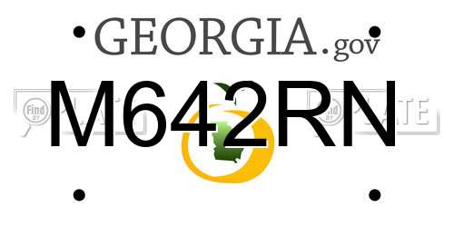 M642RN Georgia License Plate