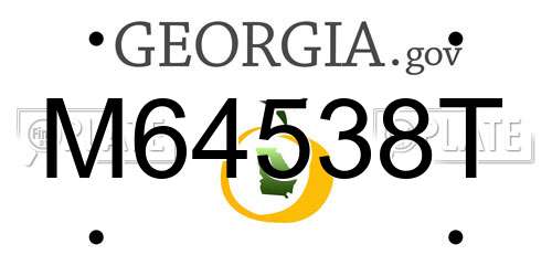 M64538T Georgia License Plate