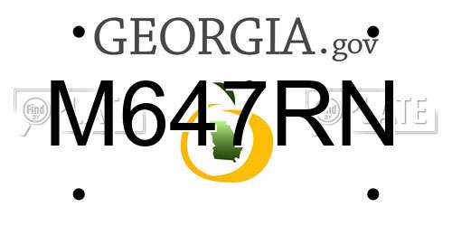 M647RN Georgia License Plate