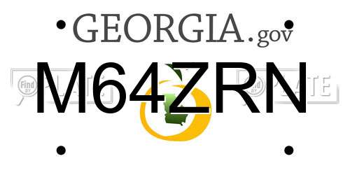M64ZRN Georgia License Plate