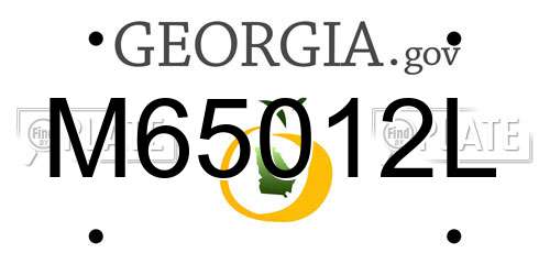 M65012L Georgia License Plate