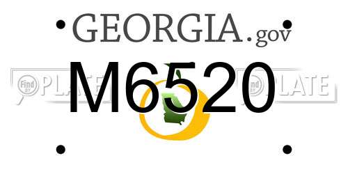 M6520 Georgia License Plate
