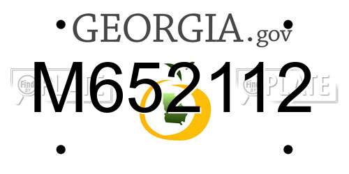 M652112 Georgia License Plate
