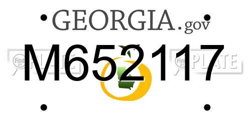 M652117 Georgia License Plate