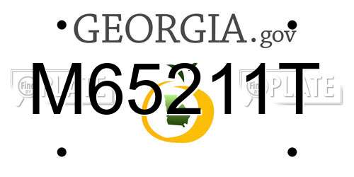 M65211T Georgia License Plate