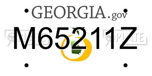 M65211Z Georgia License Plate