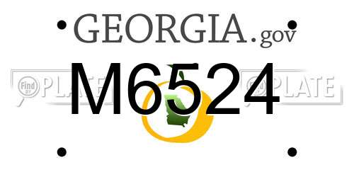 M6524 Georgia License Plate