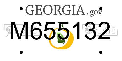 M655132 Georgia License Plate