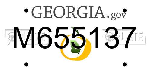M655137 Georgia License Plate