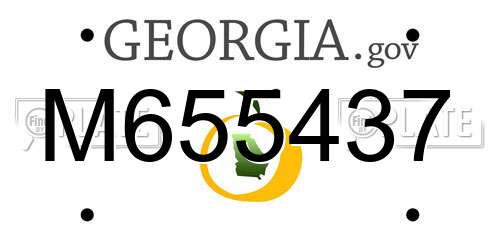 M655437 Georgia License Plate