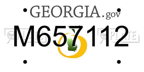 M657112 Georgia License Plate
