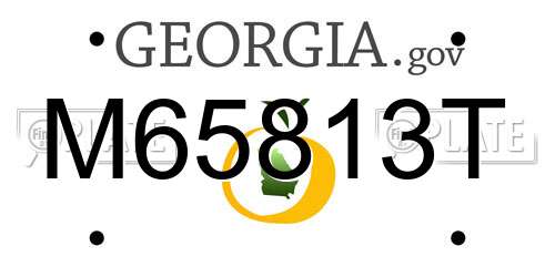 M65813T Georgia License Plate