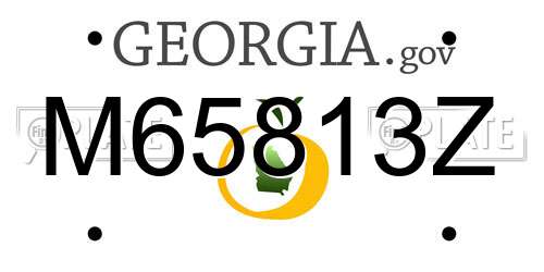 M65813Z Georgia License Plate