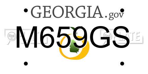 M659GS Georgia License Plate