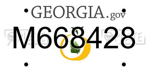 M668428 Georgia License Plate