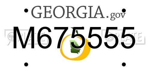 M675555 Georgia License Plate