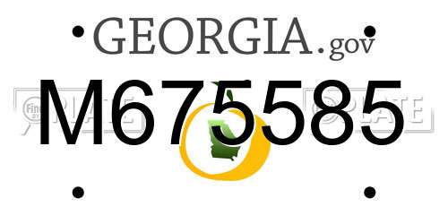M675585 Georgia License Plate