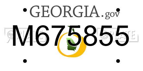M675855 Georgia License Plate