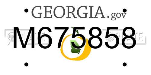 M675858 Georgia License Plate