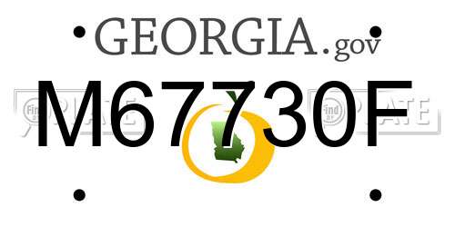 M67730F Georgia License Plate