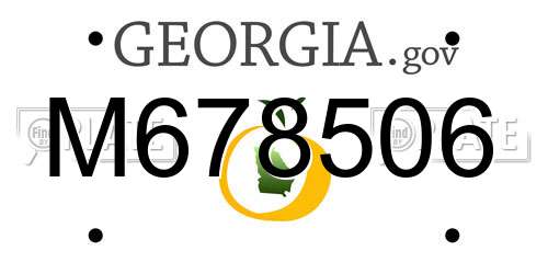M678506 Georgia License Plate