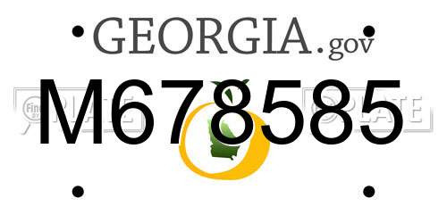 M678585 Georgia License Plate