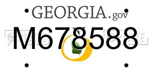 M678588 Georgia License Plate