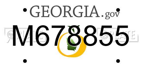 M678855 Georgia License Plate