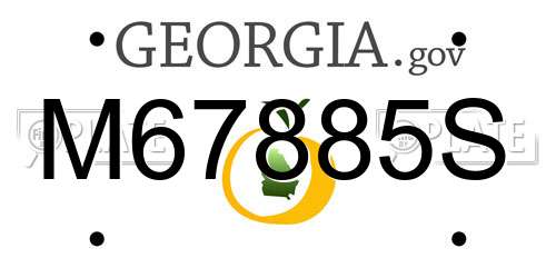 M67885S Georgia License Plate
